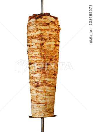 Turkish dining traditional chicken doner kebab, Turkish cuisine meat doner kebab, transparent doner poster brochure 108563675