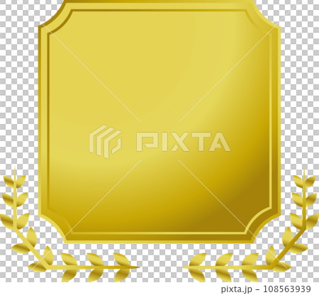 金桂冠和方框徽章 金桂冠和方框徽章 108563939