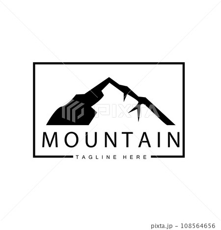 Mountain Logo, Mountain Adventure with Silhouette Model in Simple Modern Style Vector Design for Company and Product Brand 108564656