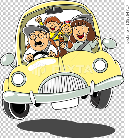 Illustration of a family having fun driving Illustration of a family having fun driving 108564717