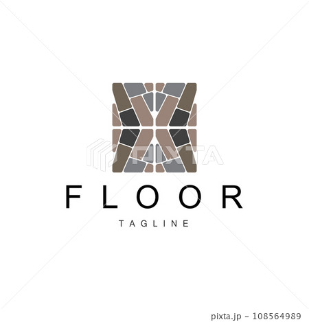 Floor Logo Design for Home Ceramic Decoration with Minimalist Abstract Shapes, Vector Templet Illustration Floor Logo Design for Home Ceramic Decoration with Minimalist Abstract Shapes, Vector Templet Illustration 108564989