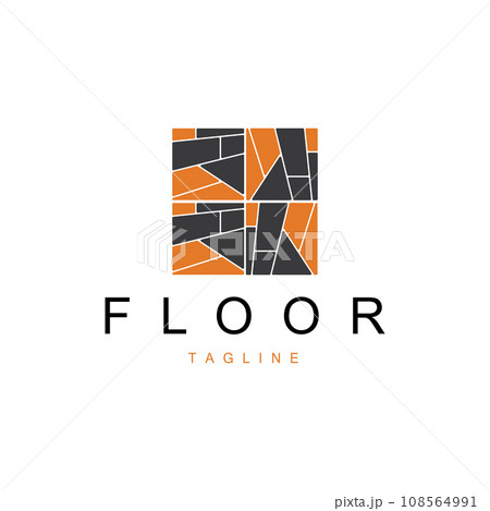 Floor Logo Design for Home Ceramic Decoration with Minimalist Abstract Shapes, Vector Templet Illustration Floor Logo Design for Home Ceramic Decoration with Minimalist Abstract Shapes, Vector Templet Illustration 108564991