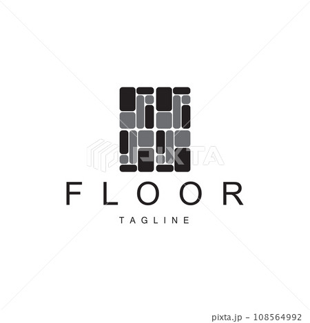 Floor Logo Design for Home Ceramic Decoration with Minimalist Abstract Shapes, Vector Templet Illustration Floor Logo Design for Home Ceramic Decoration with Minimalist Abstract Shapes, Vector Templet Illustration 108564992