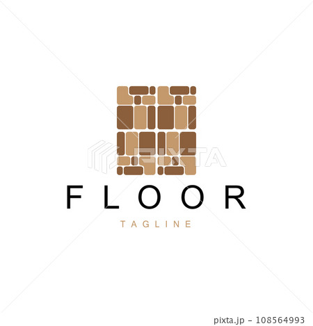 Floor Logo Design for Home Ceramic Decoration with Minimalist Abstract Shapes, Vector Templet Illustration Floor Logo Design for Home Ceramic Decoration with Minimalist Abstract Shapes, Vector Templet Illustration 108564993