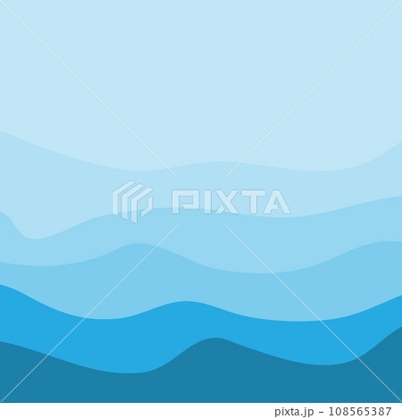 Water Wave Background Design, Abstract Vector Blue Ocean Walpaper Template 108565387
