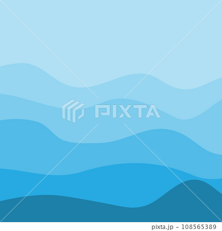 Water Wave Background Design, Abstract Vector Blue Ocean Walpaper Template 108565389