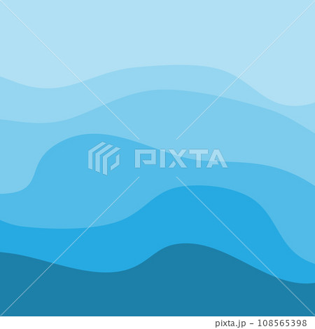 Water Wave Background Design, Abstract Vector Blue Ocean Walpaper Template 108565398