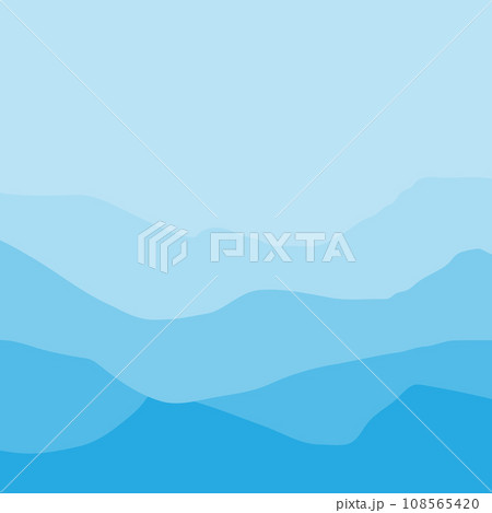 Water Wave Background Design, Abstract Vector Blue Ocean Walpaper Template 108565420