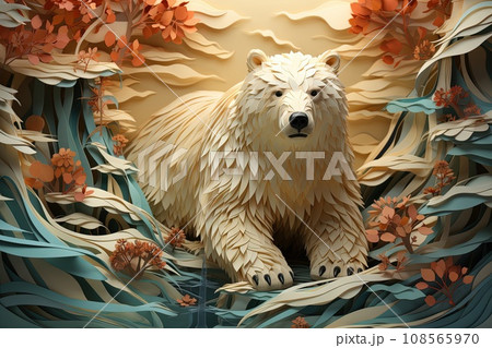 Polar bear gaudi inspired illustration generative ai Polar bear gaudi inspired illustration generative ai 108565970