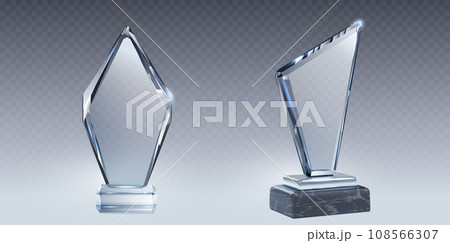 Set of 3D glass trophies Set of 3D glass trophies 108566307