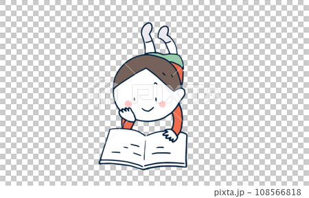 一個男孩躺著看書 一個男孩躺著看書 108566818