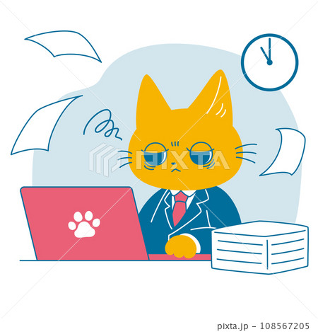 仕事が忙しい猫 108567205