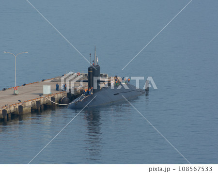 出港準備する練習潜水艦ふゆしお 出港準備する練習潜水艦ふゆしお 108567533