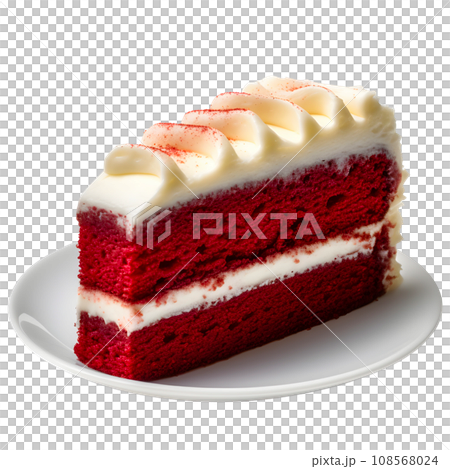 a red velvet cake isolated on transparent background. Generative AI a red velvet cake isolated on transparent background. Generative AI 108568024