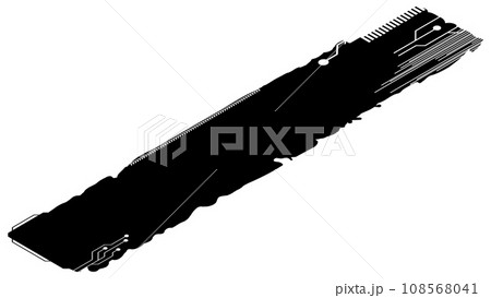 Isometric rectangular design element silhouette in tech style isolated on white. Long tech plate with copy space. Clipart. 108568041