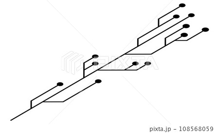 Isometric printed circuit board PCB tracks...のイラスト素材 [108568059] - PIXTA