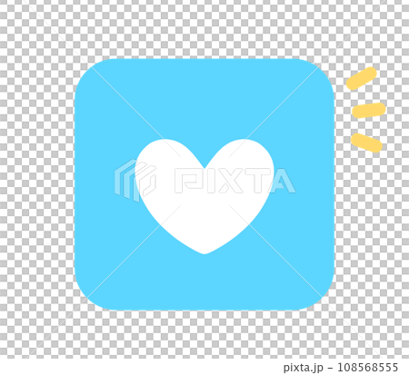 Simple light blue heart mark app 108568555