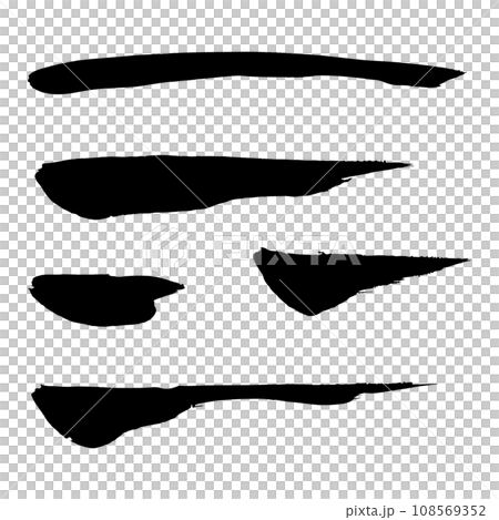 和風素材　筆で描かれた線のイラストセット　ベクター 108569352