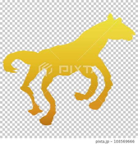 Golden horse silhouette vector illustration material 108569666