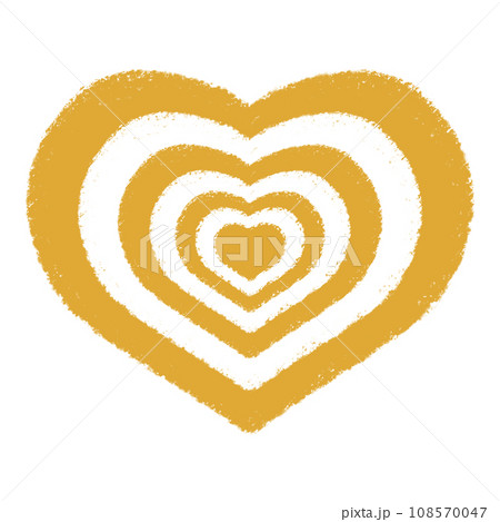 カラフルハートのクレヨンイラスト 108570047