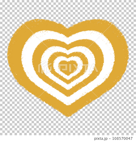 カラフルハートのクレヨンイラスト 108570047