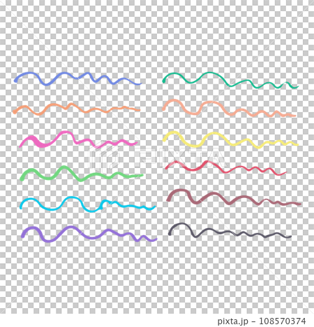 Colorful marker line illustration set vector 108570374