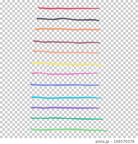 Colorful marker line illustration set vector 108570376