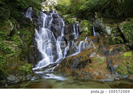 糸島を代表する人気観光地　秋の美しい白糸の滝　（福岡県糸島市） 108572089