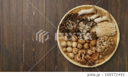 きのこの盛合せ│エリンギ・マイタケ・ぶなしめじ・えのき茸・椎茸・マッシュルーム きのこの盛合せ│エリンギ・マイタケ・ぶなしめじ・えのき茸・椎茸・マッシュルーム 108572492