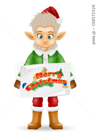 christmas elf santa claus helper vector illustration 108572526