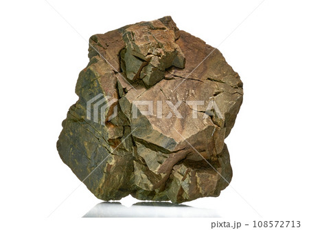Isolated Single Frodo stone for aquascaping aquarium on the white background. Very rough textured stones. 108572713