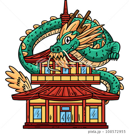 Year of the Dragon Dragon and Pagoda Clipart Year of the Dragon Dragon and Pagoda Clipart 108572955