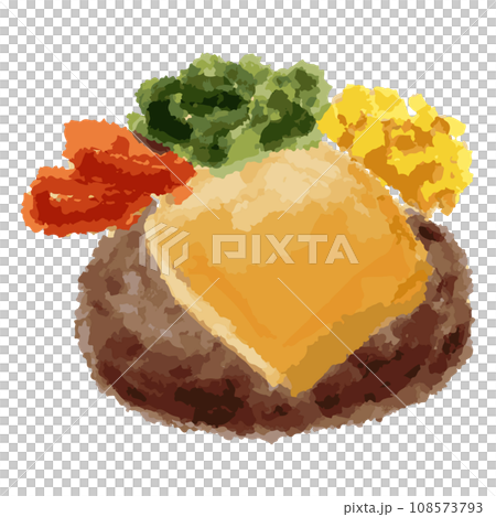 Melting cheese hamburger illustration material vector Melting cheese hamburger illustration material vector 108573793