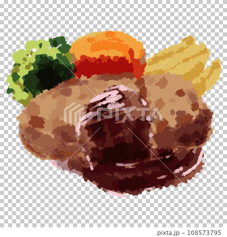 Hamburg steak illustration material vector 108573795