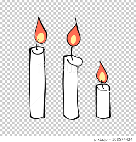 Illustration of candles of different lengths Illustration of candles of different lengths 108574424