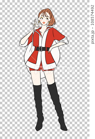 A girl in Santa costume 108574492