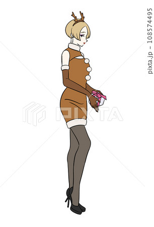クリスマスの衣装を着た女の子 クリスマスの衣装を着た女の子 108574495