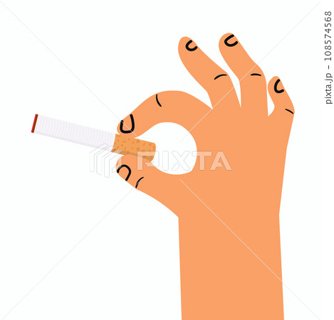 Human Hand Holding cigarette vector Human Hand Holding cigarette vector 108574568