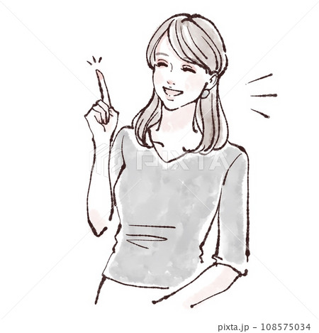 説明をする女性・女の子のイラスト素材 108575034
