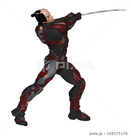 Science Fiction Future Samurai Warrior Fighting Science Fiction Future Samurai Warrior Fighting 108575176