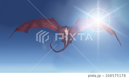 Red Dragon Attacking out of the Sun 108575178
