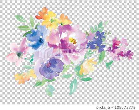 水彩畫的花朵的花束插圖 108575778