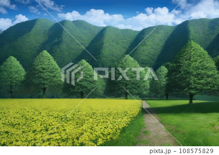 《AI画像》大自然の中の田舎道 《AI画像》大自然の中の田舎道 108575829