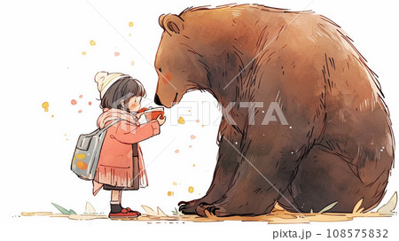 熊と少女のイラスト AI生成画像 熊と少女のイラスト AI生成画像 108575832
