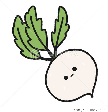 Hand-drawn White radish, Cute fruit, vegetable, character design in doodle style Hand-drawn White radish, Cute fruit, vegetable, character design in doodle style 108579362