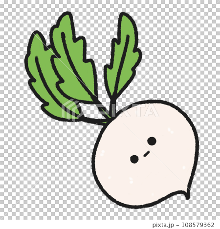 Hand-drawn White radish, Cute fruit, vegetable, character design in doodle style Hand-drawn White radish, Cute fruit, vegetable, character design in doodle style 108579362
