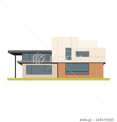 Mansion villa icon. Building exterior of contemporary villa. Private real estate. 108579365