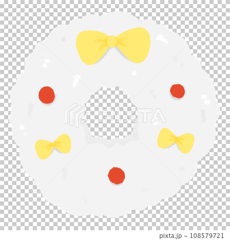 Cute White Christmas wreath Doodle element, Festival signs and symbols, Hand drawn in doodle style 108579721