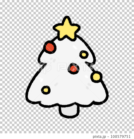 Cute White Christmas tree Doodle element, Festival signs and symbols, Hand drawn in doodle style Cute White Christmas tree Doodle element, Festival signs and symbols, Hand drawn in doodle style 108579751