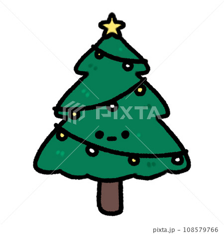 Cute Christmas tree Doodle element, Festival signs and symbols, Hand drawn in doodle style 108579766
